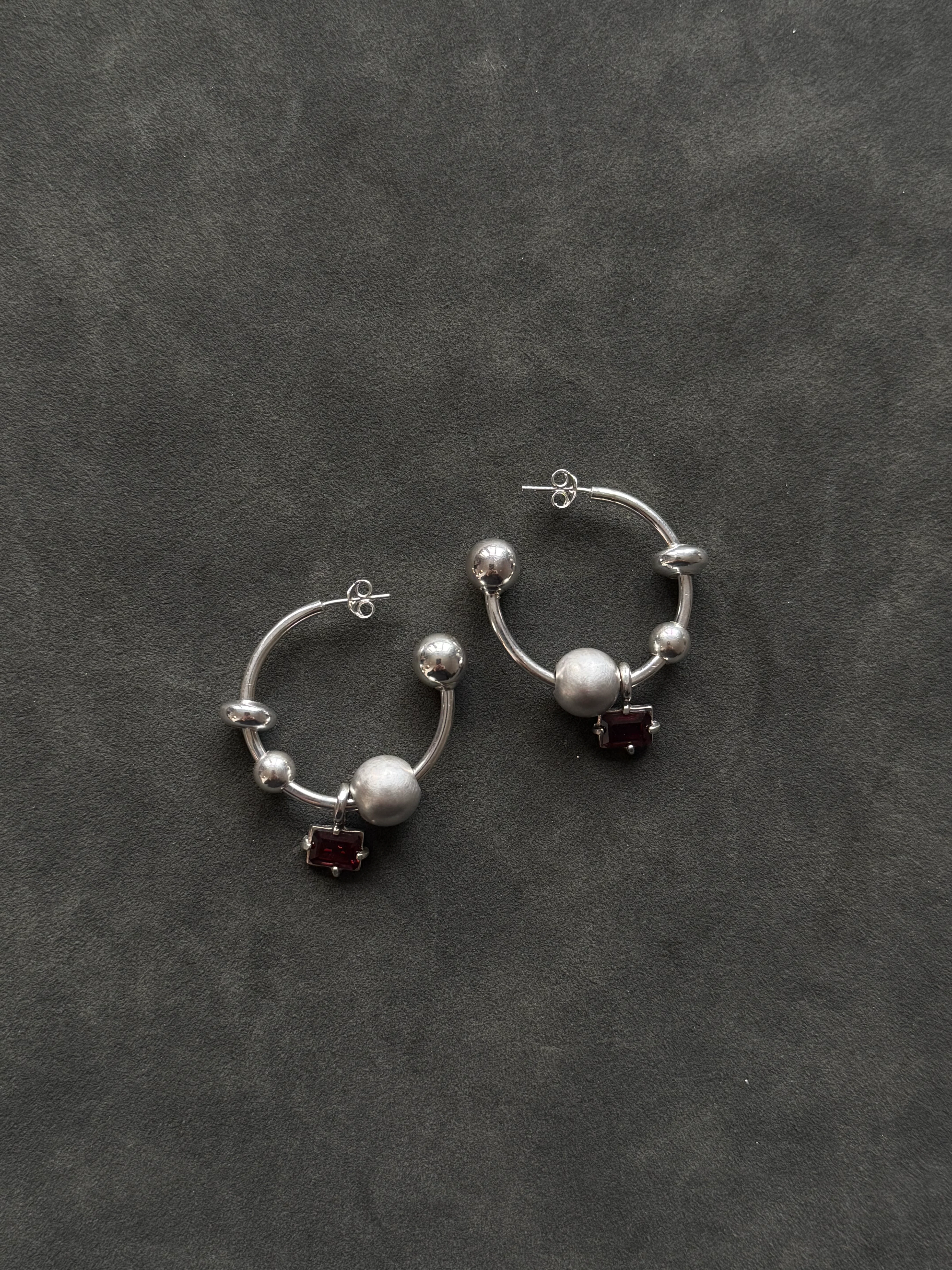 002 CHARM HOOPS - more gemstones available - Image 3