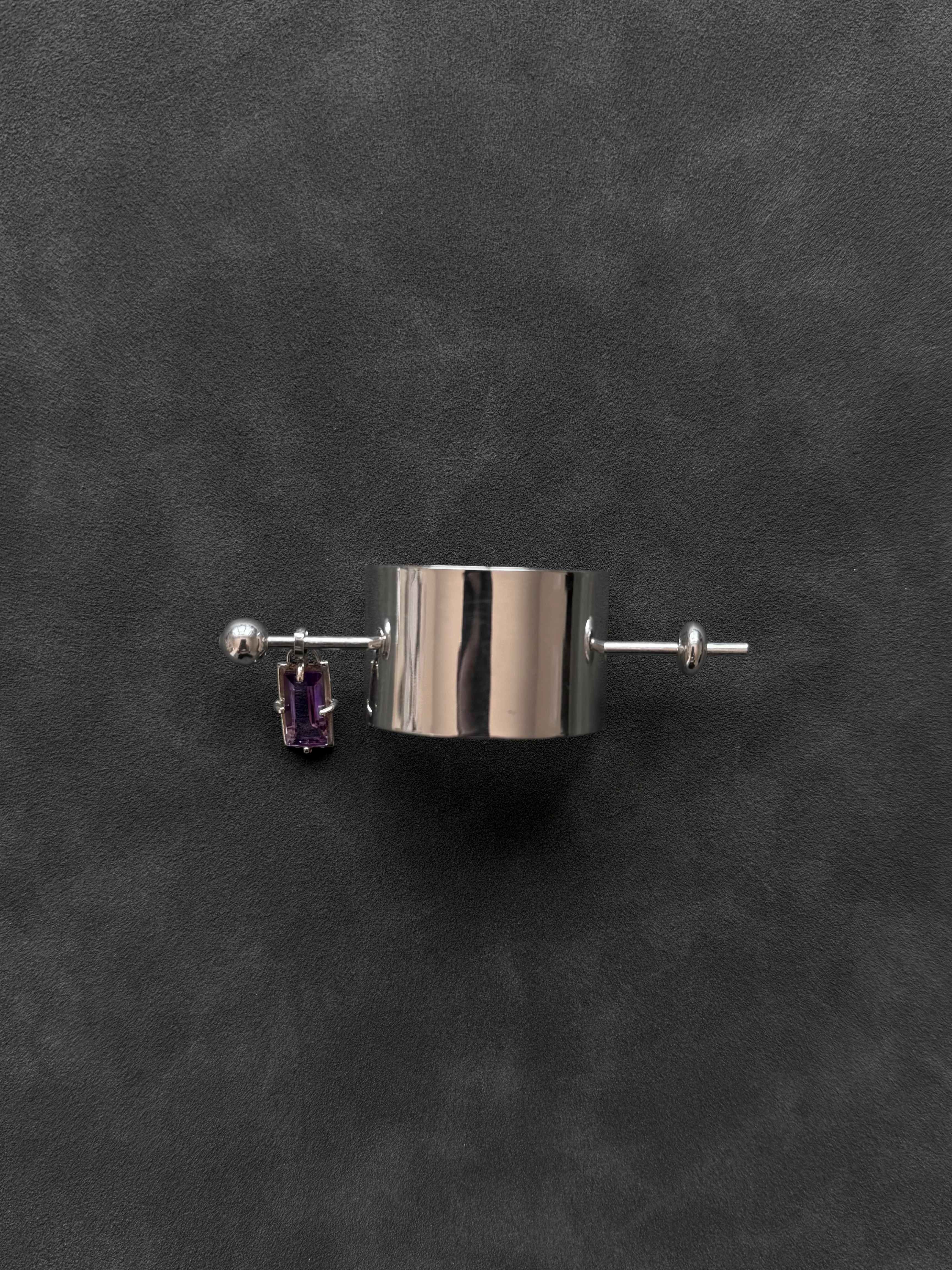 SILVER HAIR ACCESSORY WITH AMETHYST - Image 3
